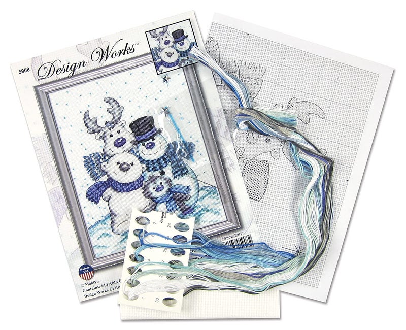 Design Works Crafts Snow Pals Counted Cross Stitch Kit - Image 3